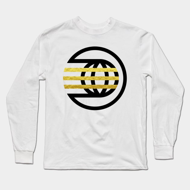 Black and Gold Spaceship Earth Logo Long Sleeve T-Shirt by FandomTrading